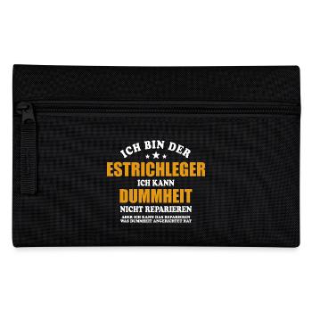 Estrichleger - ich kann Dummheit nicht reparieren - Federtasche - Schwarz - Vorne