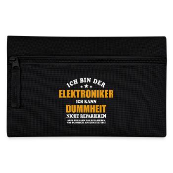 Elektroniker - ich kann Dummheit nicht reparieren - Federtasche - Schwarz - Vorne