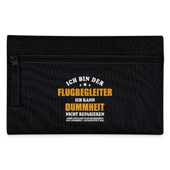 Flugbegleiter - ich kann Dummheit nicht reparieren - Federtasche - Schwarz - Vorne