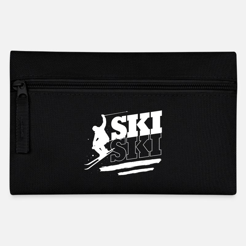 Ski Skiurlaub - Federtasche - Schwarz