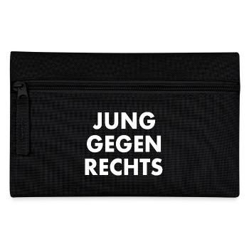 Jung gegen rechts - Federtasche - Schwarz - Vorne