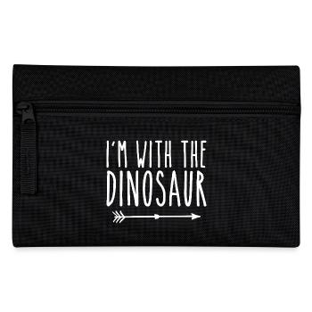 I'm With The Dinosaur Adult Kids Men Women Costume - Pencil Case - black - Front