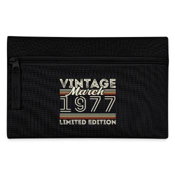 March 1977 Vintage 1977 Birthday Gift March - Pencil Case - black - Front