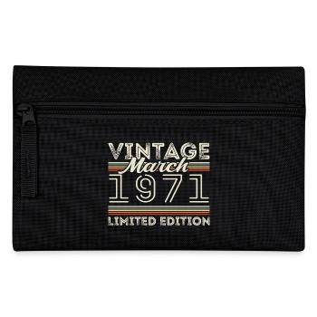 March 1971 Vintage 1971 Birthday Gift March - Pencil Case - black - Front