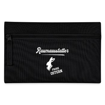 Raumausstatter Frohe Ostern Oster Outfit Osterhase - Federtasche - Schwarz - Vorne
