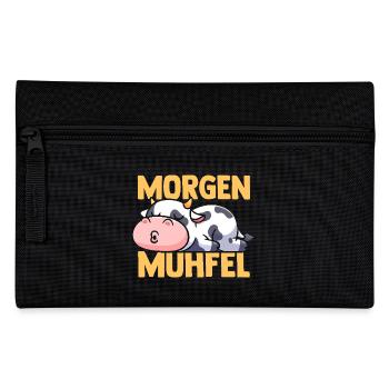 Vache Agriculteur Fermier Matin Moulin - Trousse - noir - Devant