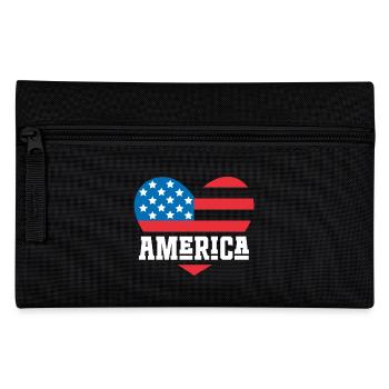 Amerika Flagge Herz - Federtasche - Schwarz - Vorne