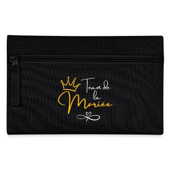 Team de la mariée couronne - cadeau la mariée - Trousse - noir - Devant