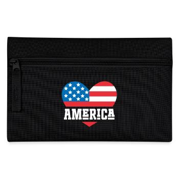 Amerika Flagge Herz - Federtasche - Schwarz - Vorne