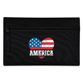 Amerika Flagge Herz - Federtasche - Schwarz - Vorne
