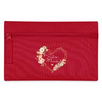 Goldene Herzblume für die zukünftige Braut - Federtasche - Rot - Vorne