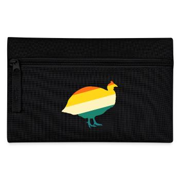 Hühner Hahn Perlhuhn - Federtasche - Schwarz - Vorne