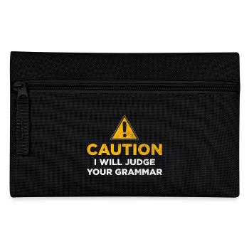 Vorsicht, ich werde Ihre Grammatik beurteilen - Federtasche - Schwarz - Vorne