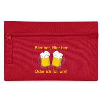 Bienen hier, Bienen hier - oder ich fall um! - Federtasche - Rot - Vorne