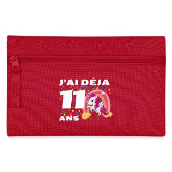 Camel & Unicorn Festive Birthday - Pencil Case - red - Front