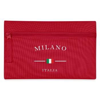 Milan, Italie, Logo Noir - Trousse - rouge - Devant
