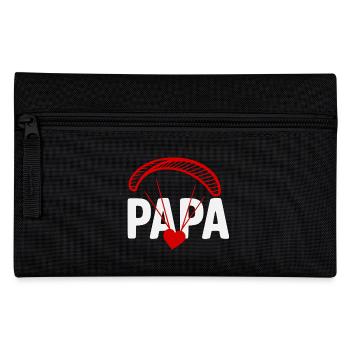 Papa Gleitschirm mit Herz - Federtasche - Schwarz - Vorne