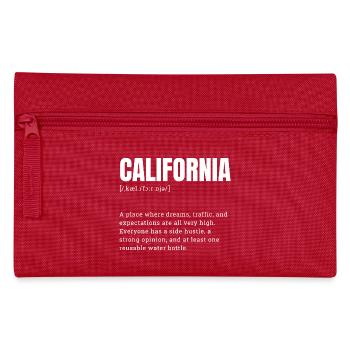 California Großbuchstaben Typo Distressed - Federtasche - Rot - Vorne