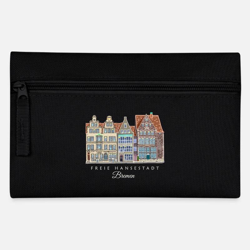 Ville libre hanséatique de Brême - Dessin de la rangée de maisons - Trousse - noir