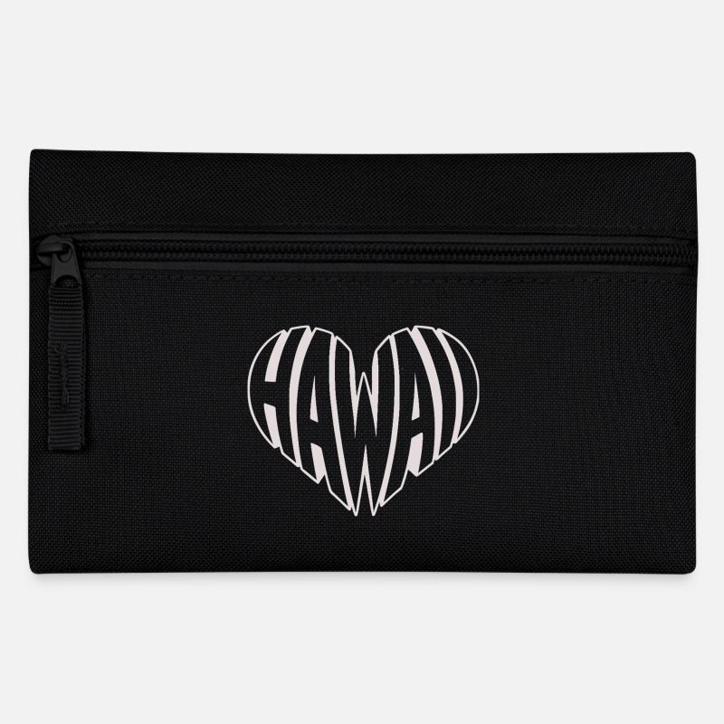 Hawaii, Hawai kantiges Herz Typo - Federtasche - Schwarz