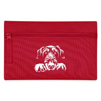 Irish Wolfhound Head "Black Edition" - Pencil Case - red - Front