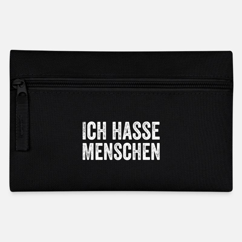 Ich hasse Menschen - Federtasche - Schwarz