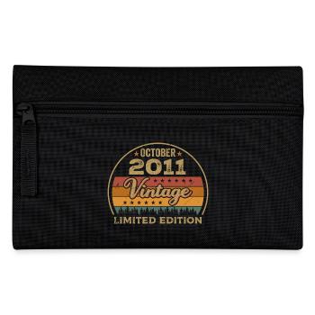 Vintage October 2011 Birthday Gift - 2011 - Pencil Case - black - Front