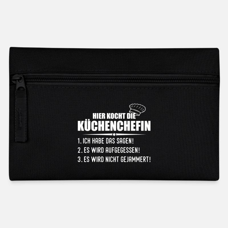 Kochen Lustiges Köchin Küchenchefin Geschenk - Federtasche - Schwarz