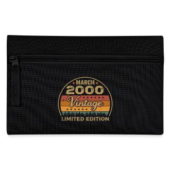 Vintage march 2000 birthday march 2000 retro 2000M - Pencil Case - black - Front