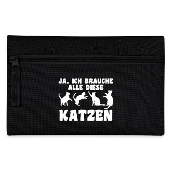 Cat Animal Cats Gift - Pencil Case - black - Front