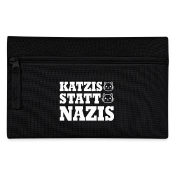 katzis statt nazis - Federtasche - Schwarz - Vorne