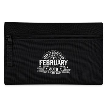 Februar 2018 - Februar 2018 Geburtstag 2018 Retro - Federtasche - Schwarz - Vorne
