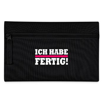 Ich habe fertig - Federtasche - Schwarz - Vorne