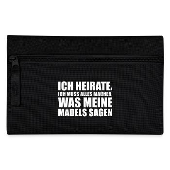 Junggesellenabschied Braut Polterabend Geschenk - Federtasche - Schwarz - Vorne
