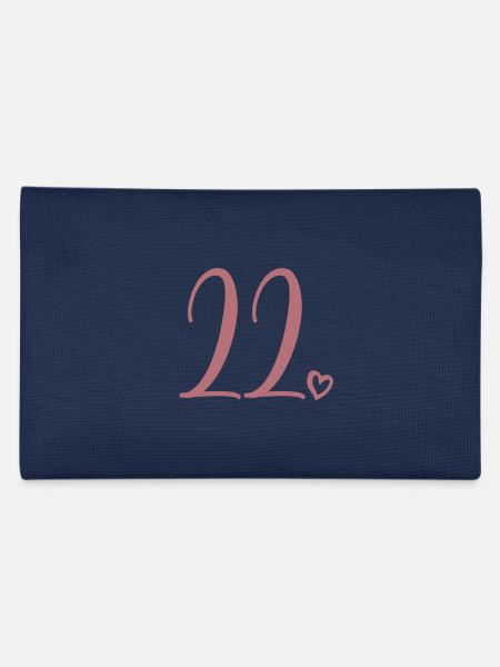 Cute Number 22, 22 Years Old, 22nd Birthday Gift - Pencil Case - navy - Back