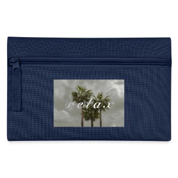 Détendez-vous T-shirt de cadeau de vacances de détente de palmier - Trousse - marine - Devant