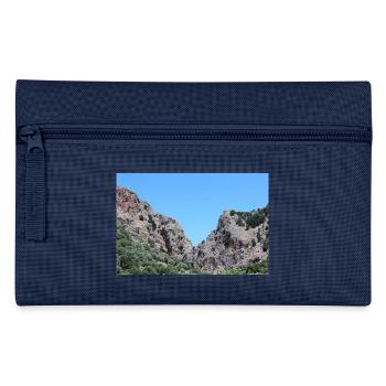 Mountain Mountains Mountain Landscape Poster - Pencil Case - navy - Front