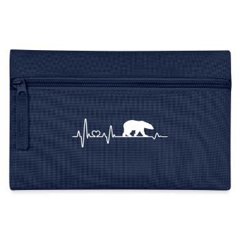 Heartbeat Polar Bear Bear ECG North Pole Ice Climate Change - Pencil Case - navy - Front