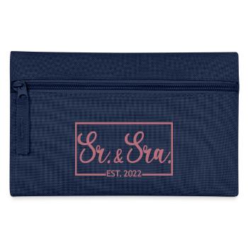 Sr. & Sra. Est. 2022 - Hochzeitsgeschenk für Männer & Frauen - Federtasche - Navy - Vorne