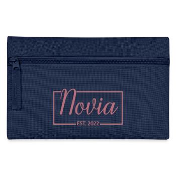 2022 Verlobung Brautdusche Hochzeit - Federtasche - Navy - Vorne