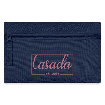 Casada Est. 2022 Wedding Anniversary Married Women - Pencil Case - navy - Front