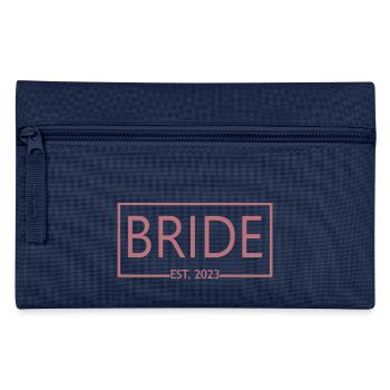 Bride Est. 2023 Engagement Bridal Shower Wedding - Pencil Case - navy - Front