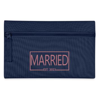 Marié Est. 2023 - Cadeau de mariage hommes et femmes - Trousse - marine - Devant