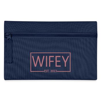 2023 Verlobung Brautdusche Hochzeit - Federtasche - Navy - Vorne