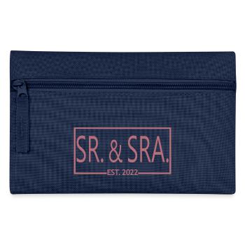 Sr. & Sra. Est. 2022 - Hochzeitsgeschenk für Männer & Frauen - Federtasche - Navy - Vorne