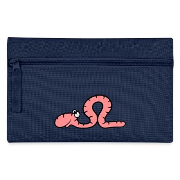 funny comic book worm - Pencil Case - navy - Front