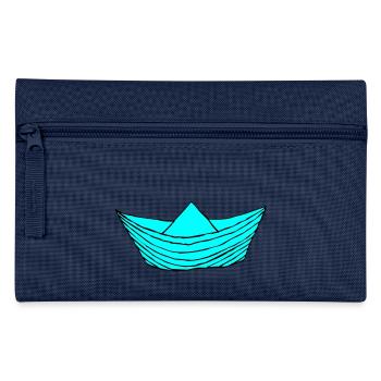 Bateau en papier - Trousse - marine - Devant