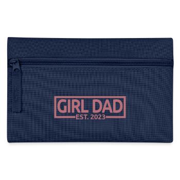 Fille Papa Est. 2023 Baby Shower Grossesse Révéler - Trousse - marine - Devant