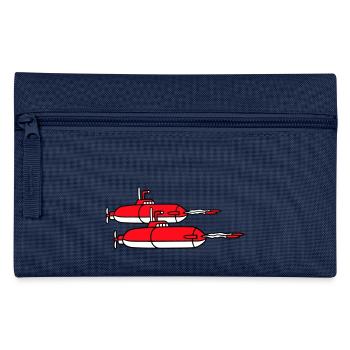 2 Militär U-Boote Schießen Torpedo Raketen Angriff - Federtasche - Navy - Vorne