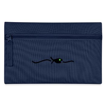 floating fish - Pencil Case - navy - Front